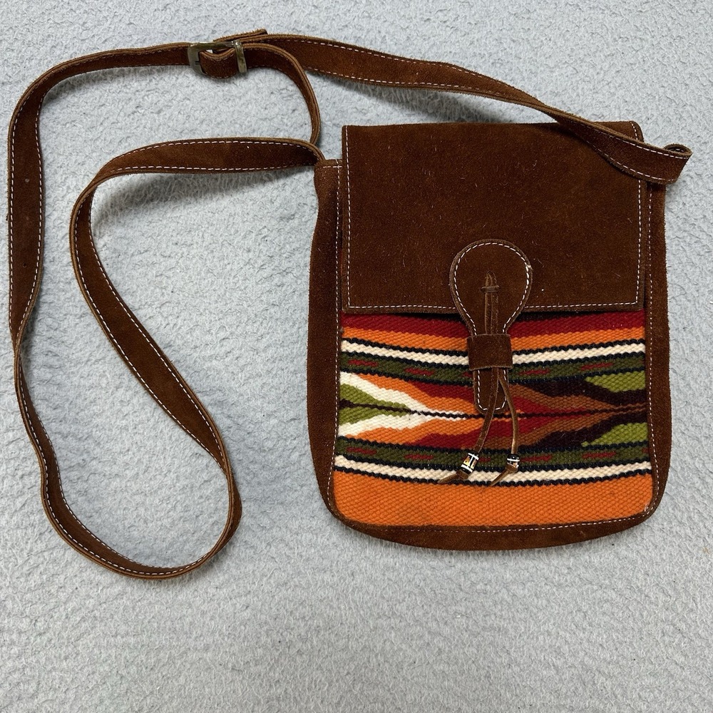 Ayllumaqui Handmade Bag Leather Wool Ecuador Woven Shoulder Bag Boho Hippie Cute